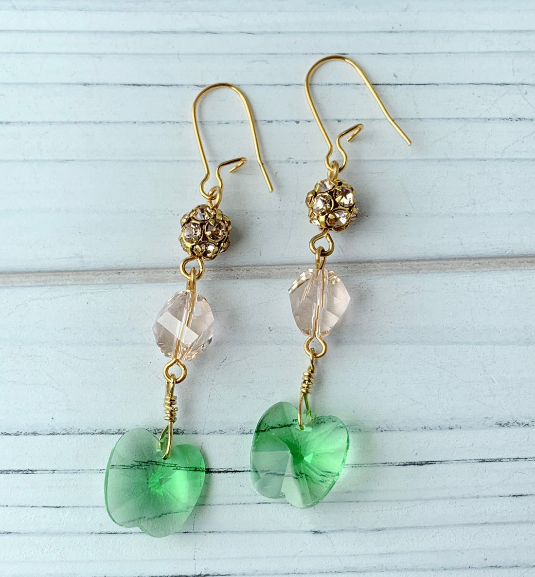 Lenora Dame Granny Smith Swarovski Crystal Drop Earring