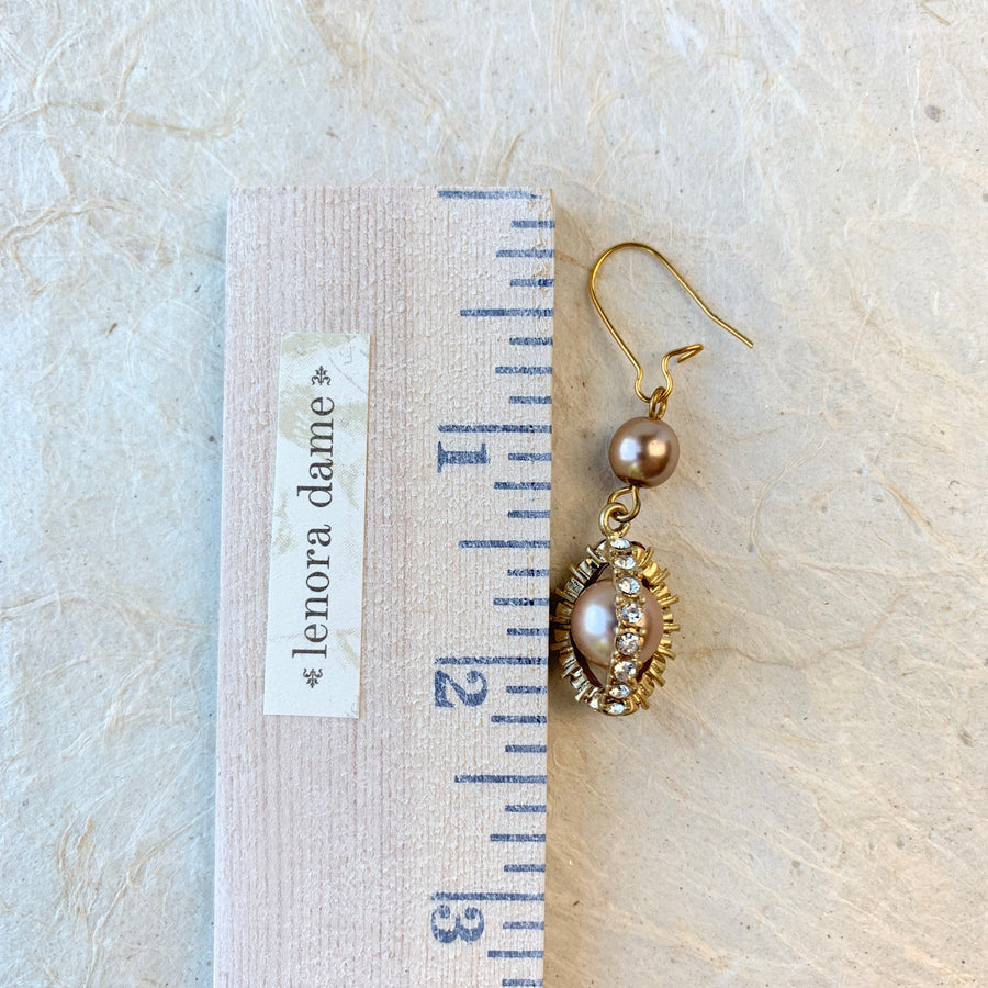Lenora Dame Duchess Rhinestone Pearl Earrings
