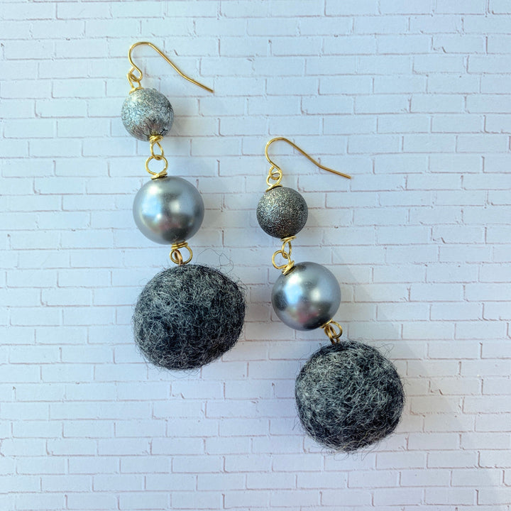 Lenora Dame Smoky Triple Drop Statement Earrings