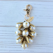 Classic Pearl Bead Cap Purse and Bag Charm - Keychain Charm