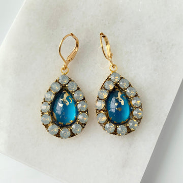 Lenora Dame Gatsby Swarovski Teardrop Earrings - 4 Color Choices