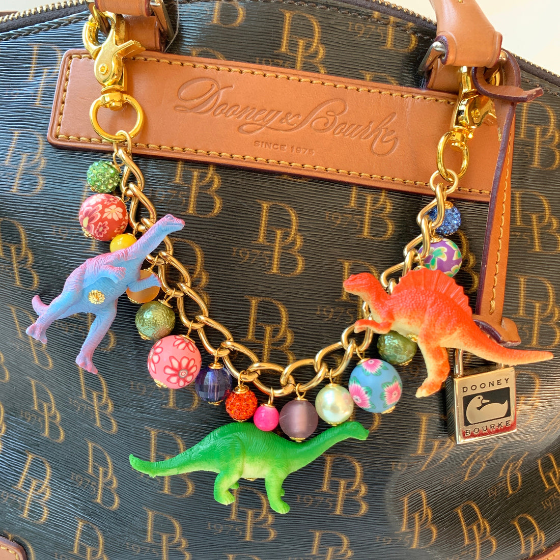 NEW DESIGN! Lenora Dame Dinosaur Chain Bag Charm